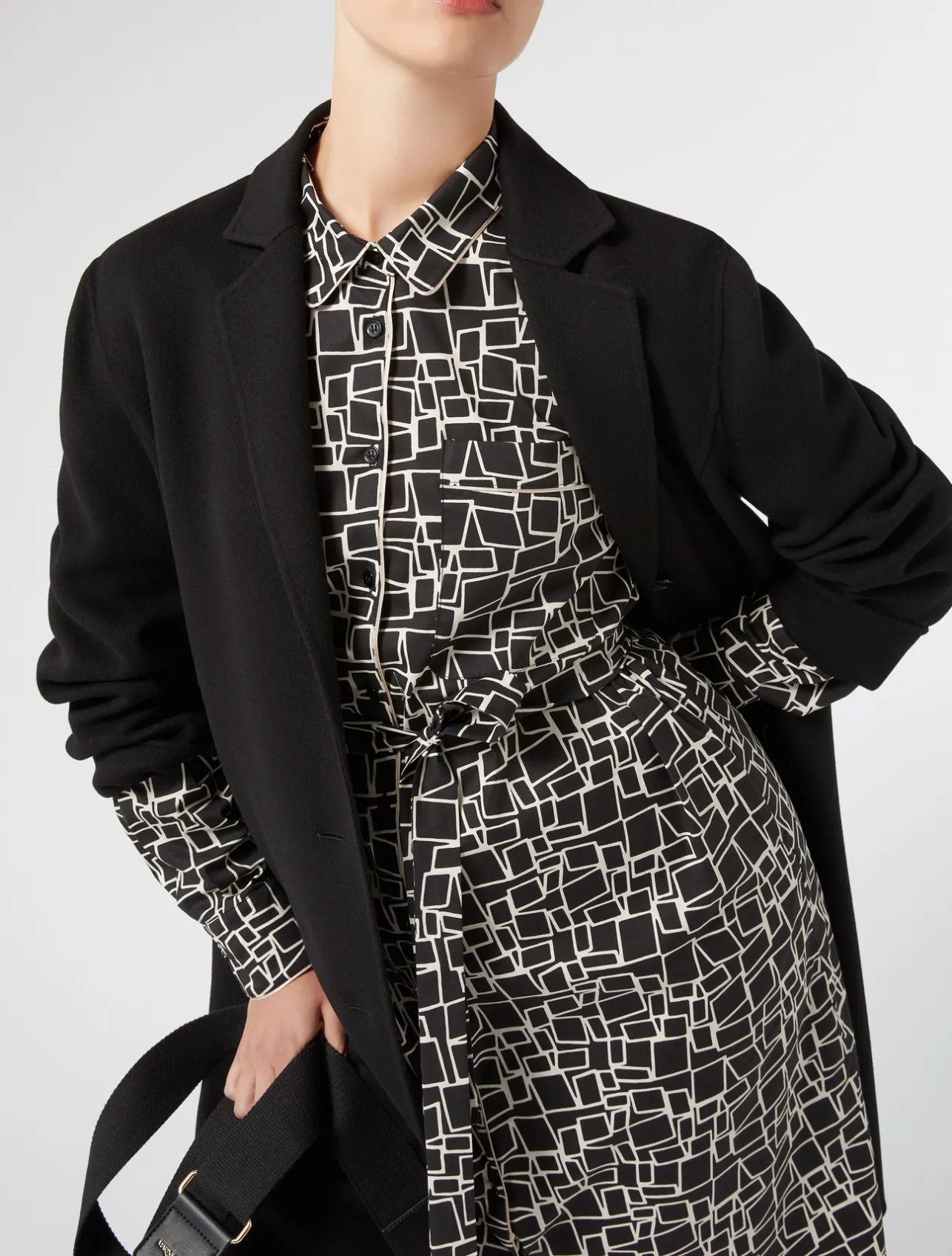 Hot Marina Rinaldi Poplin print dress BLACK