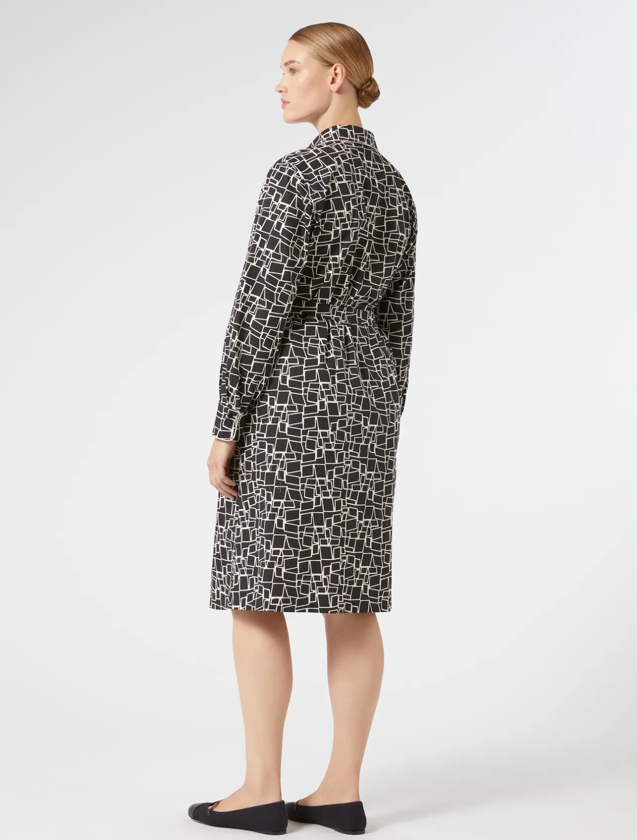 Hot Marina Rinaldi Poplin print dress BLACK