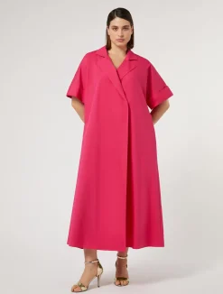 Outlet Marina Rinaldi Poplin shirt dress FUCHSIA
