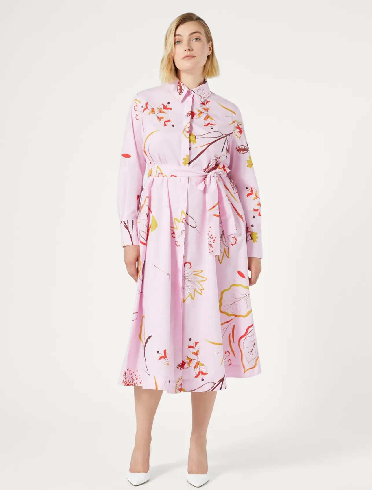 Fashion Marina Rinaldi Poplin shirt dress PINK