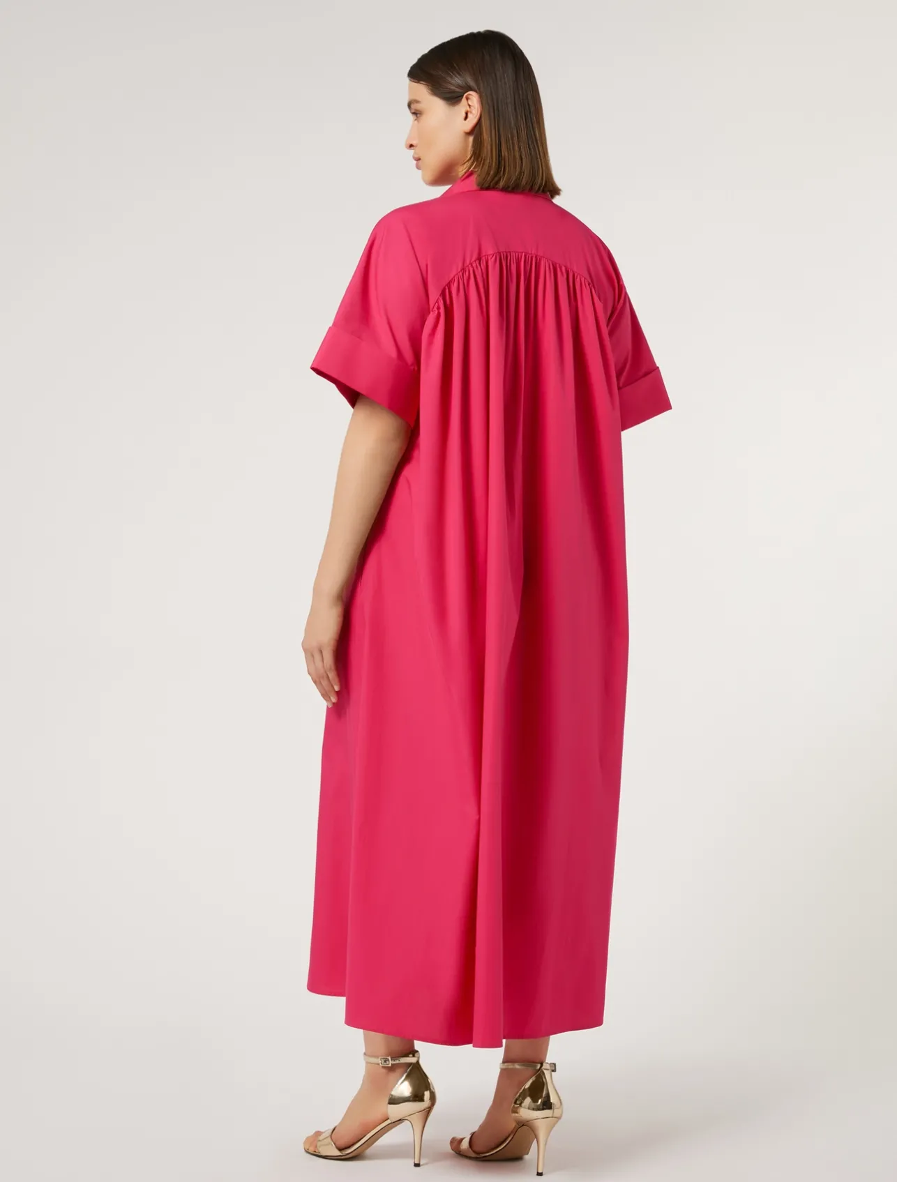 Outlet Marina Rinaldi Poplin shirt dress FUCHSIA