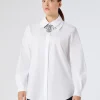 Clearance Marina Rinaldi Poplin shirt with removable collar OPTICALWHITE