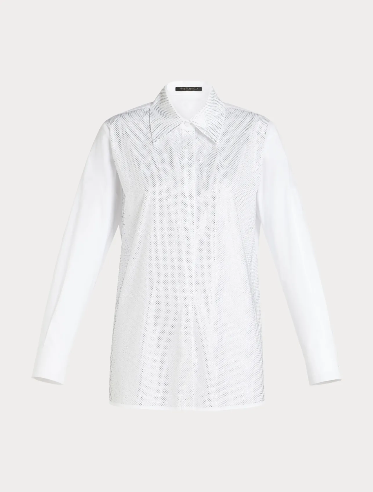 Hot Marina Rinaldi Poplin shirt with rhinestones OPTICALWHITE