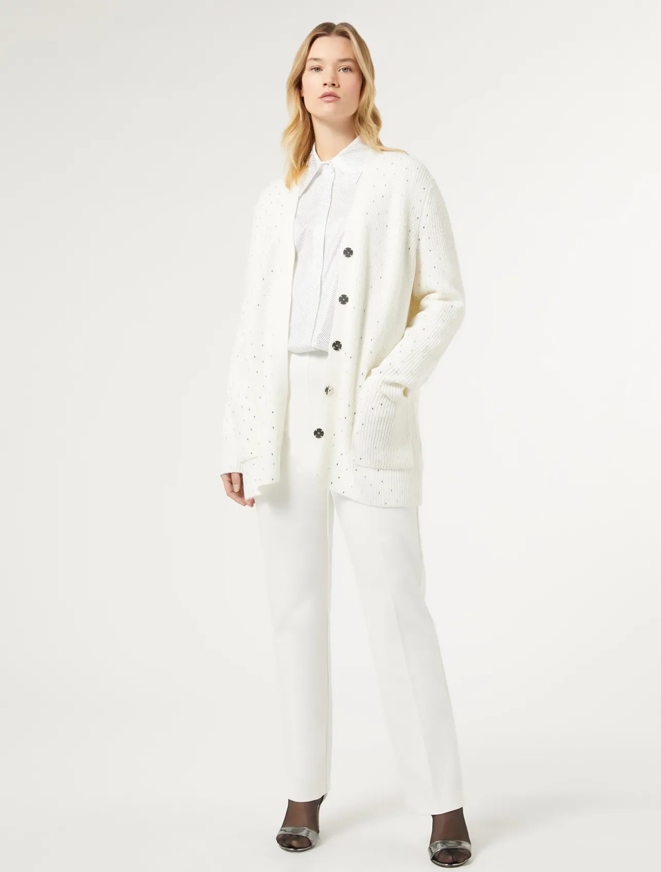 Hot Marina Rinaldi Poplin shirt with rhinestones OPTICALWHITE