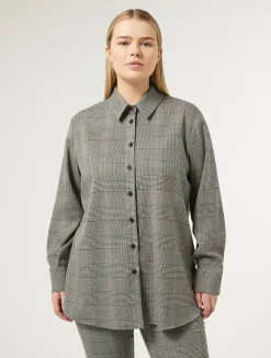 New Marina Rinaldi Prince of Wales check shirt BLACK
