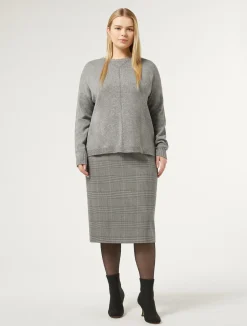 Clearance Marina Rinaldi Prince of Wales check skirt BLACK