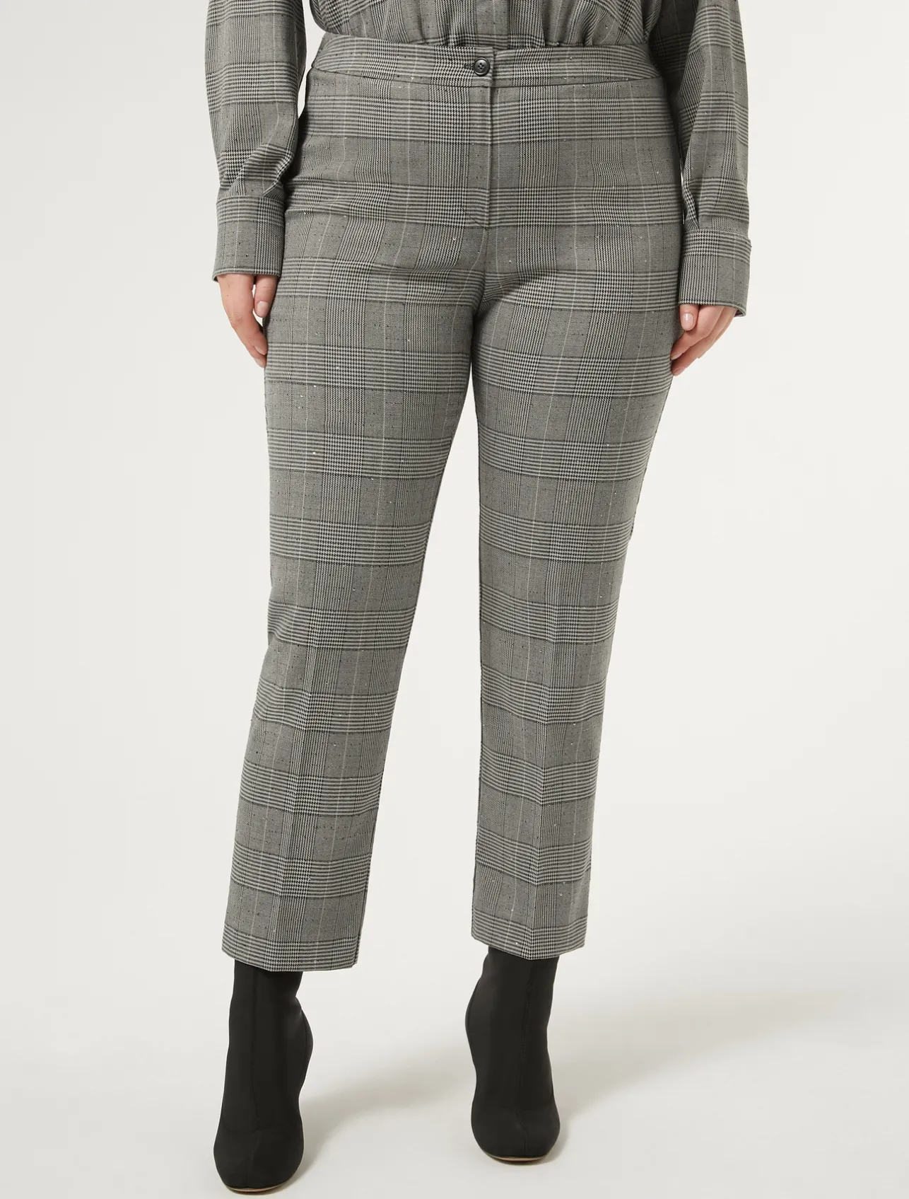 New Marina Rinaldi Prince of Wales trousers BLACK