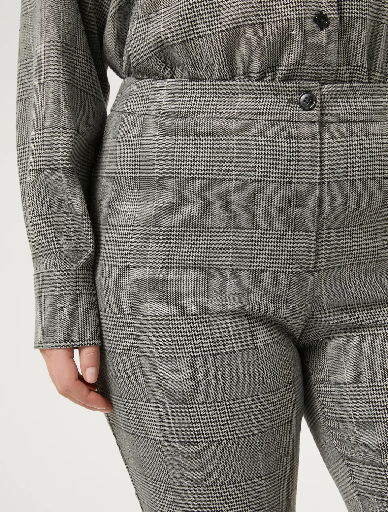 New Marina Rinaldi Prince of Wales trousers BLACK