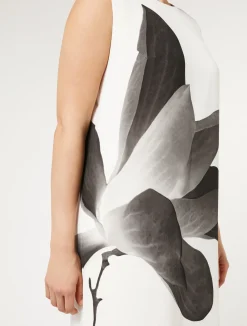 Fashion Marina Rinaldi Printed cady dress WHITE