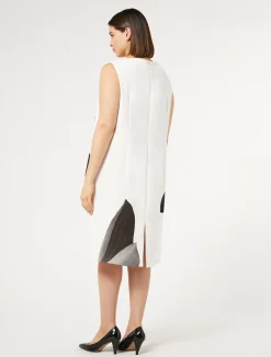 Fashion Marina Rinaldi Printed cady dress WHITE