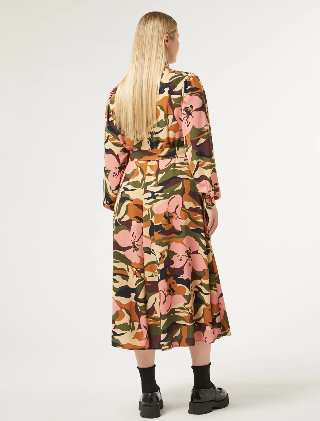 Online Marina Rinaldi Printed cady shirt dress MIDNIGHTBLUE