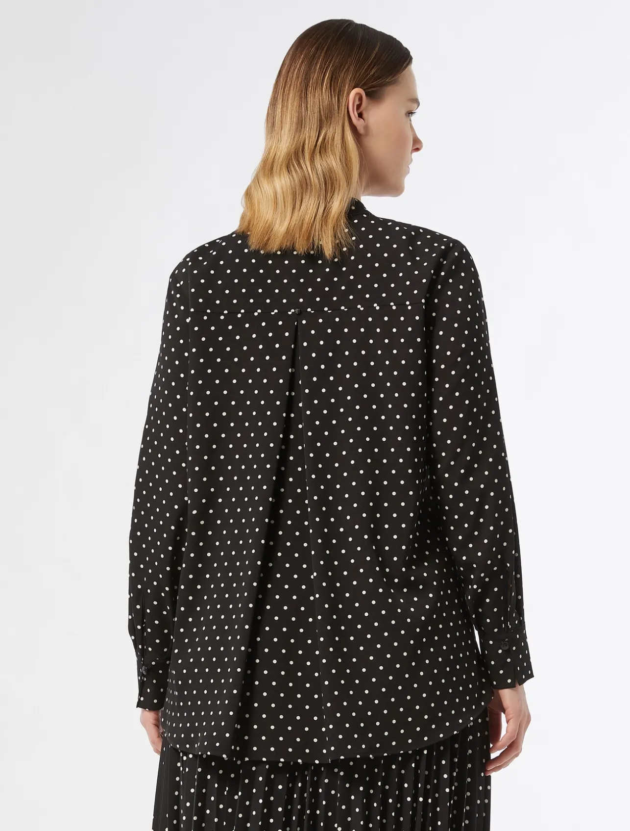 Sale Marina Rinaldi Printed crêpe de chine shirt BLACK