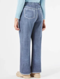 Outlet Marina Rinaldi Printed fleece trousers CORNFLOWERBLUE