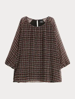 New Marina Rinaldi Printed georgette blouse BLACK