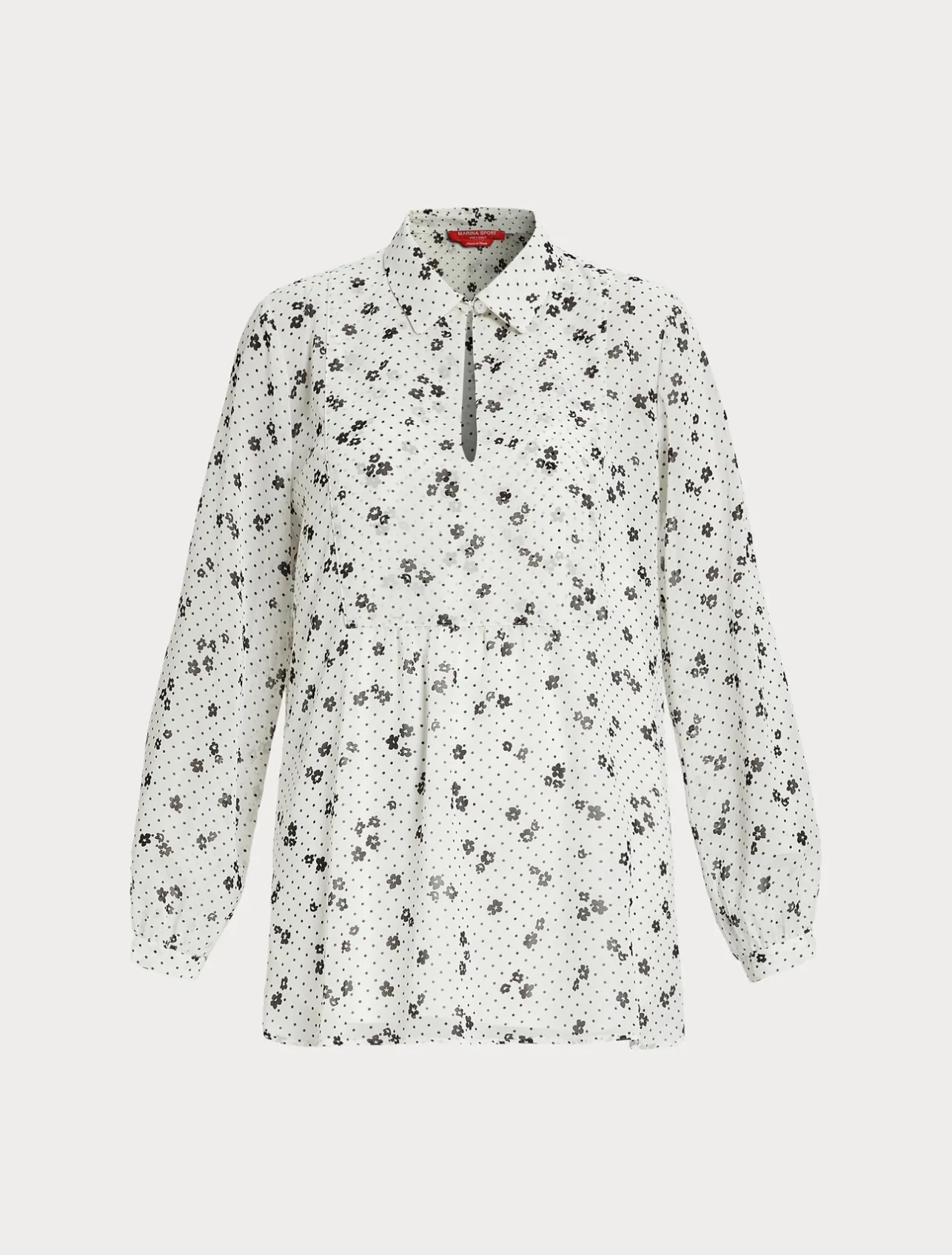 Sale Marina Rinaldi Printed georgette blouse WHITE