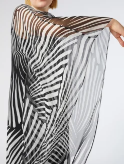 Fashion Marina Rinaldi Printed georgette dress BLACK