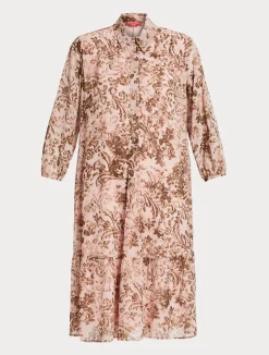 New Marina Rinaldi Printed georgette dress ANTIQUEROSE