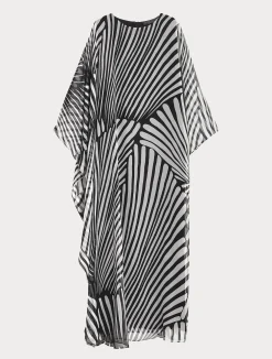 Fashion Marina Rinaldi Printed georgette dress BLACK