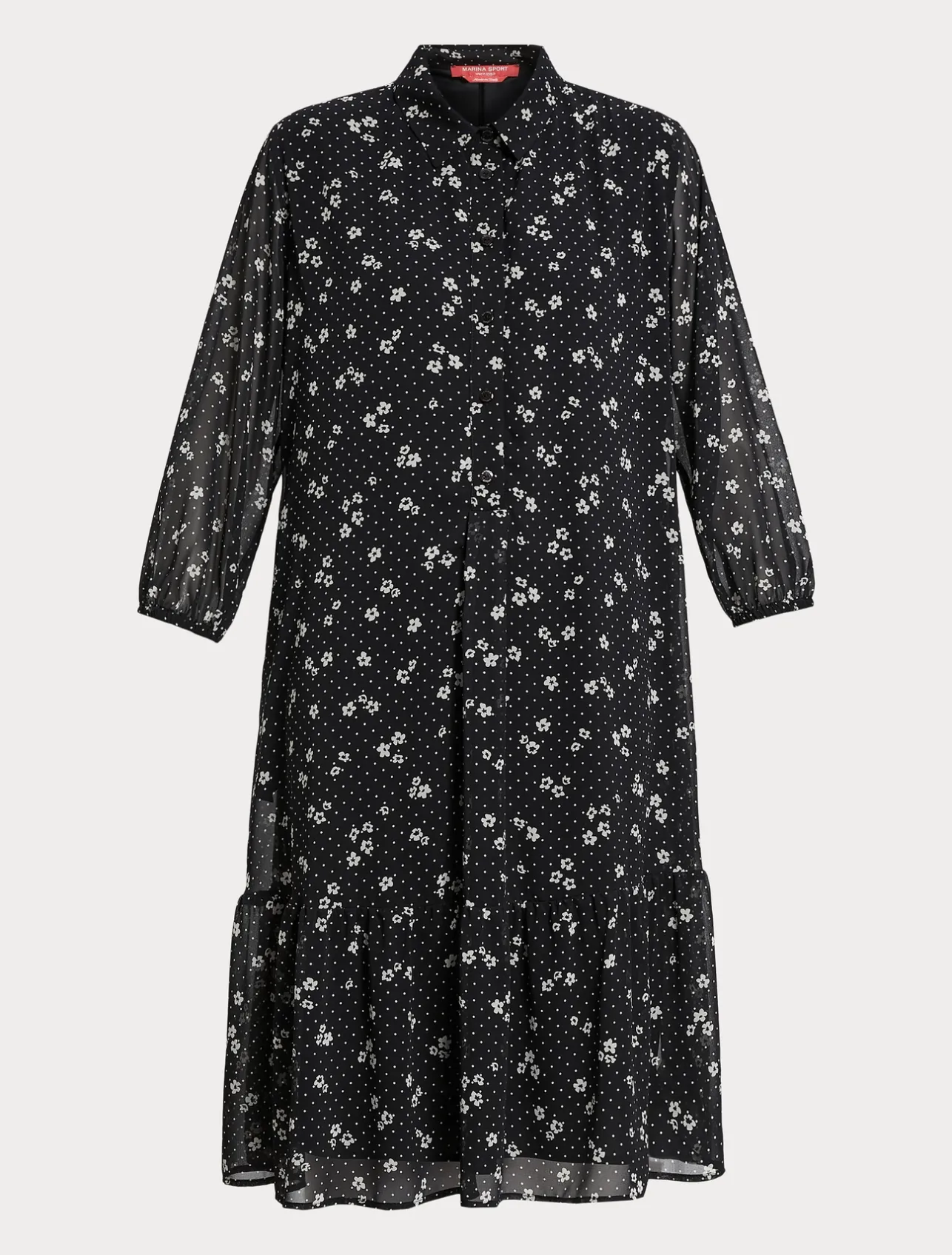 Outlet Marina Rinaldi Printed georgette dress BLACK