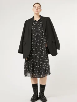 Outlet Marina Rinaldi Printed georgette dress BLACK