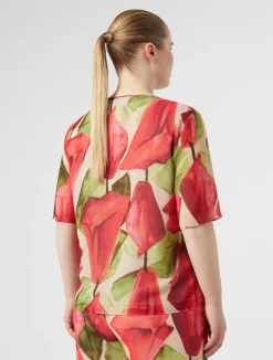 Outlet Marina Rinaldi Printed georgette top PINK