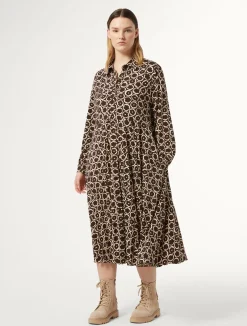 New Marina Rinaldi Printed jersey dress BROWN