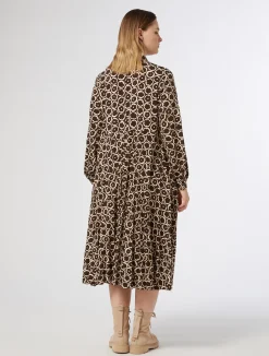New Marina Rinaldi Printed jersey dress BROWN