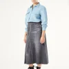Online Marina Rinaldi Printed jersey fleece skirt BLACK