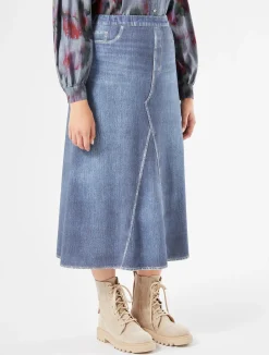 Best Marina Rinaldi Printed jersey fleece skirt CORNFLOWERBLUE