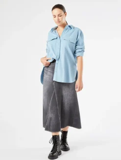 Online Marina Rinaldi Printed jersey fleece skirt BLACK