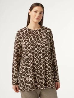 Best Marina Rinaldi Printed jersey T-shirt BROWN