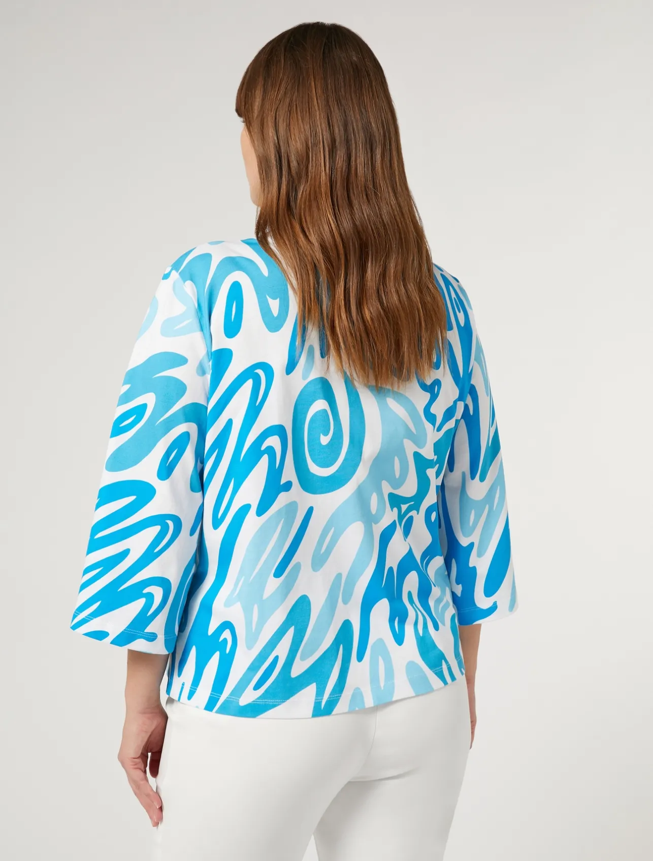 Outlet Marina Rinaldi Printed jersey T-shirt WHITE