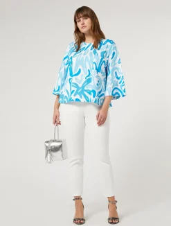 Outlet Marina Rinaldi Printed jersey T-shirt WHITE
