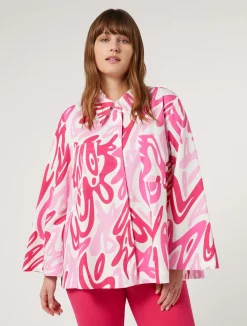 Hot Marina Rinaldi Printed poplin blouse WHITE