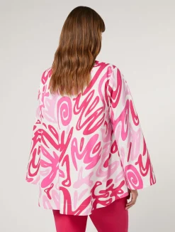 Hot Marina Rinaldi Printed poplin blouse WHITE