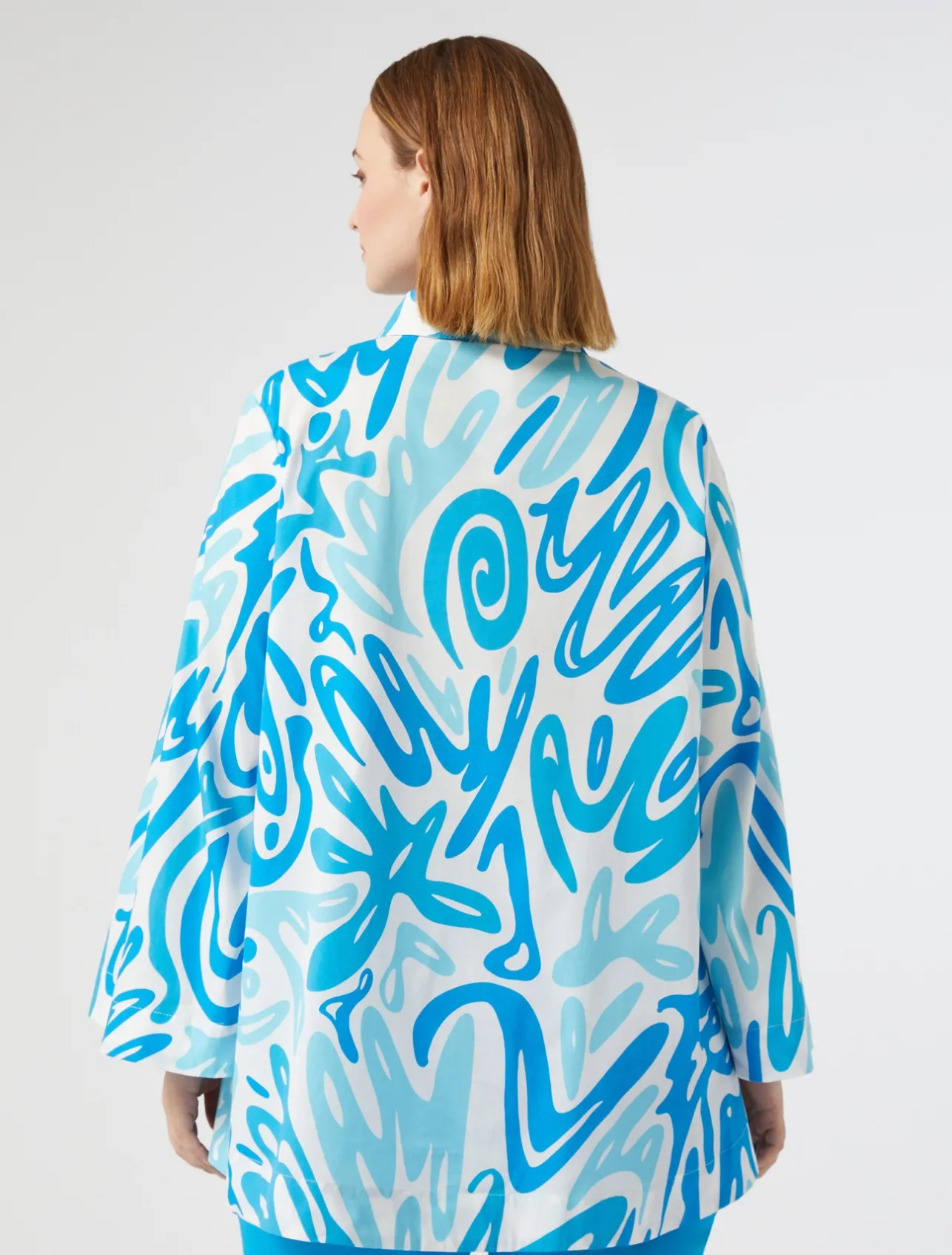 Hot Marina Rinaldi Printed poplin blouse WHITE