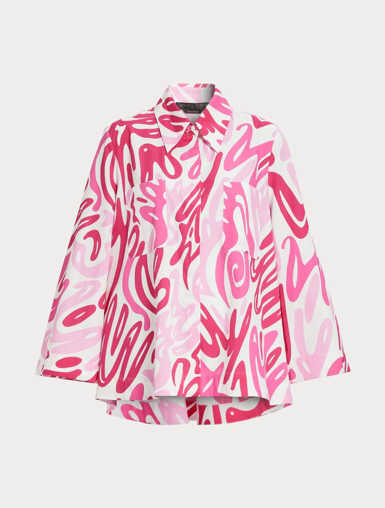 Hot Marina Rinaldi Printed poplin blouse WHITE