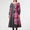 Clearance Marina Rinaldi Printed poplin dress BLACK