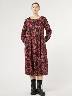Fashion Marina Rinaldi Printed poplin dress BLACK