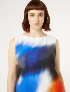 Sale Marina Rinaldi Printed poplin dress WHITE