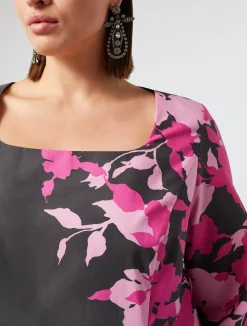 Clearance Marina Rinaldi Printed poplin dress BLACK
