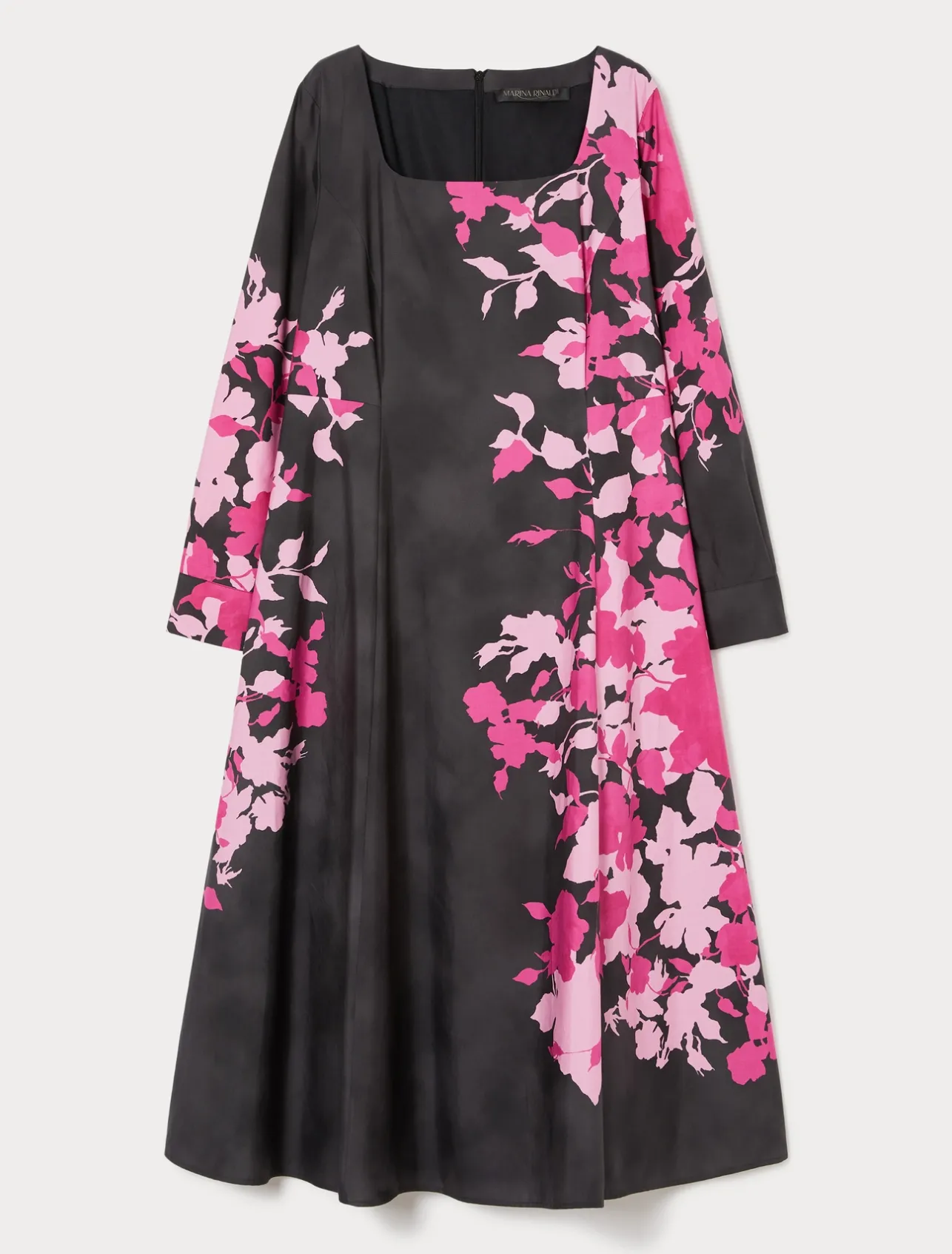 Clearance Marina Rinaldi Printed poplin dress BLACK