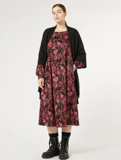 Fashion Marina Rinaldi Printed poplin dress BLACK