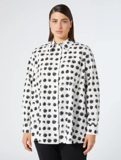 New Marina Rinaldi Printed poplin shirt OPTICALWHITE