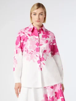 Best Marina Rinaldi Printed poplin shirt OPTICALWHITE