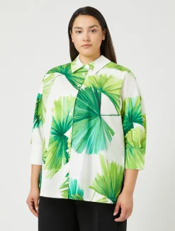 Best Marina Rinaldi Printed poplin shirt WHITE