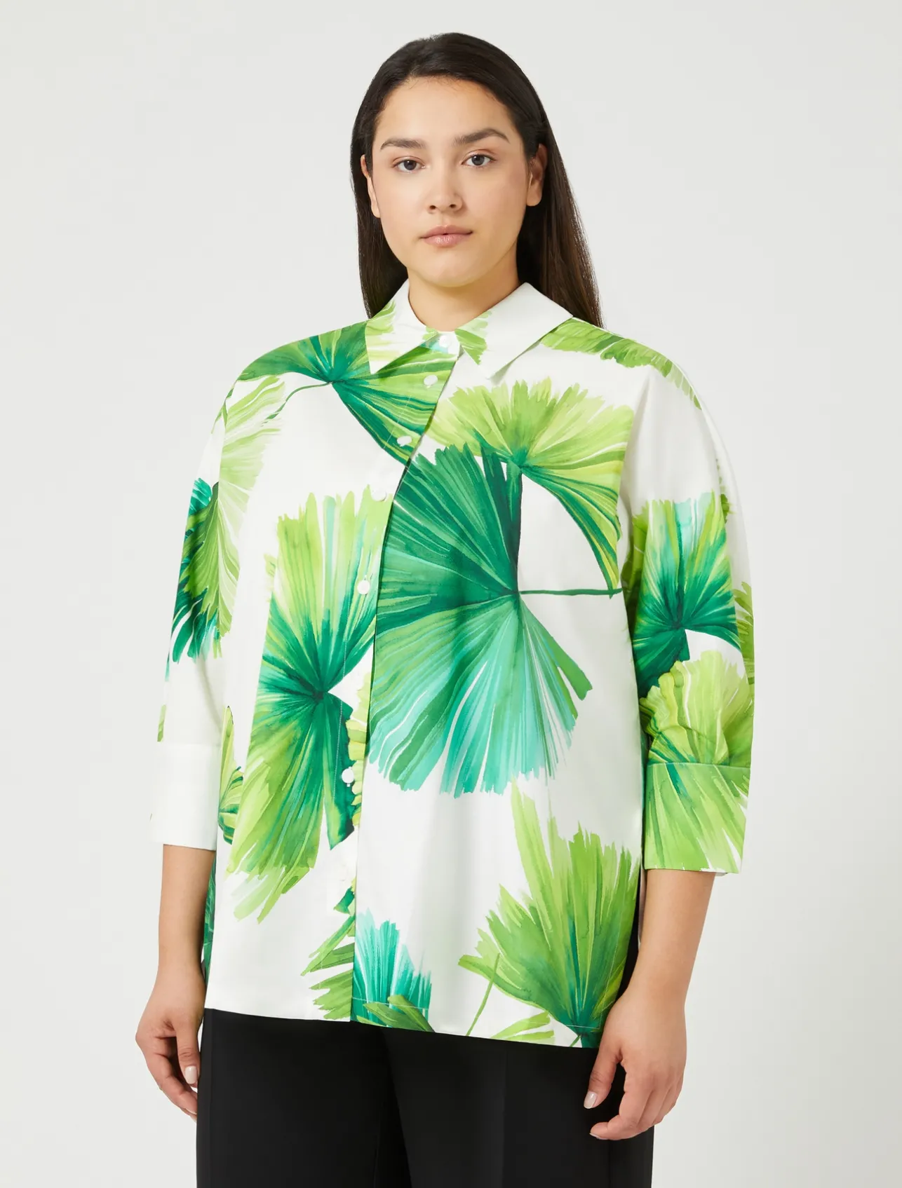Best Marina Rinaldi Printed poplin shirt WHITE