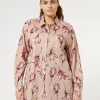 Online Marina Rinaldi Printed poplin shirt PINK