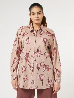 Online Marina Rinaldi Printed poplin shirt PINK