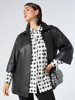 New Marina Rinaldi Printed poplin shirt OPTICALWHITE